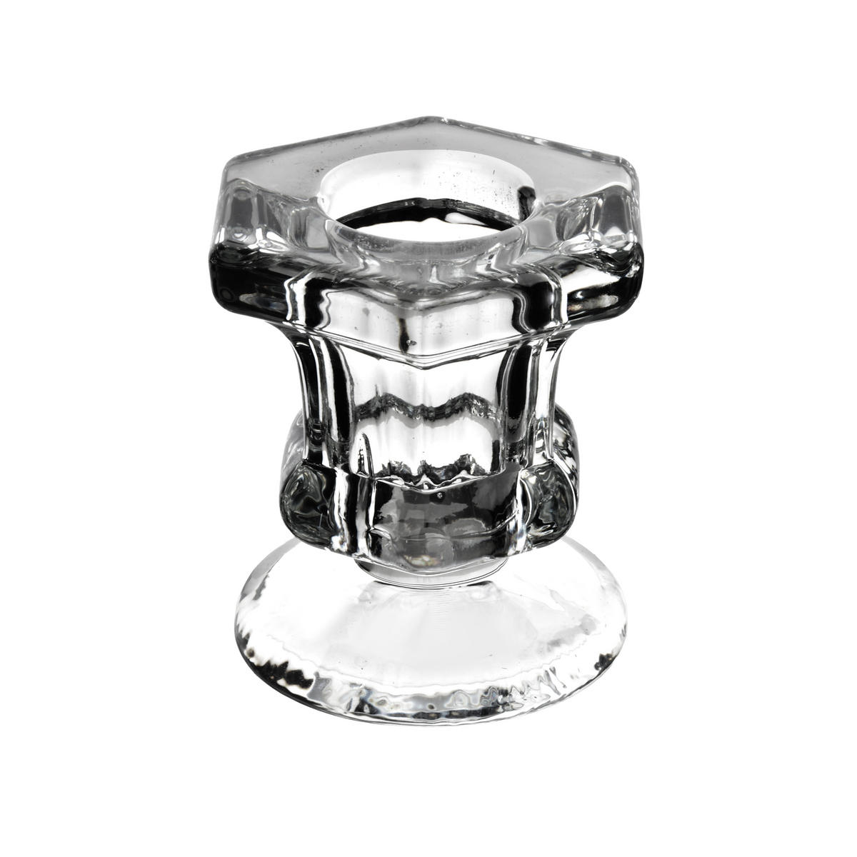 KERZENHALTER Patricia transparent 5.5/5.5/5.5 cm Glas - Transparent, Glas (5.5/5.5/5.5cm) - Mondex