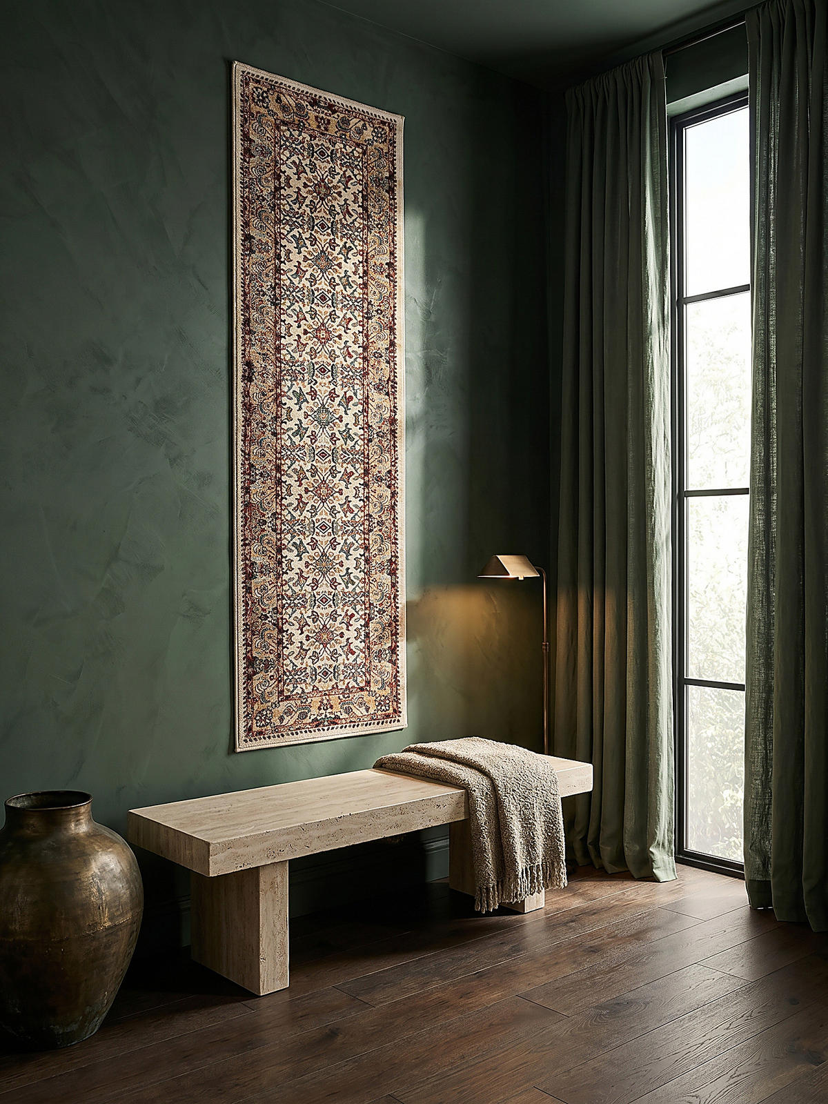 KURZFLORTEPPICH GLAZERT, orientalisch, Natur, 66 x 300 cm - Naturfarben, Textil (300/66cm) - KADIMA DESIGN