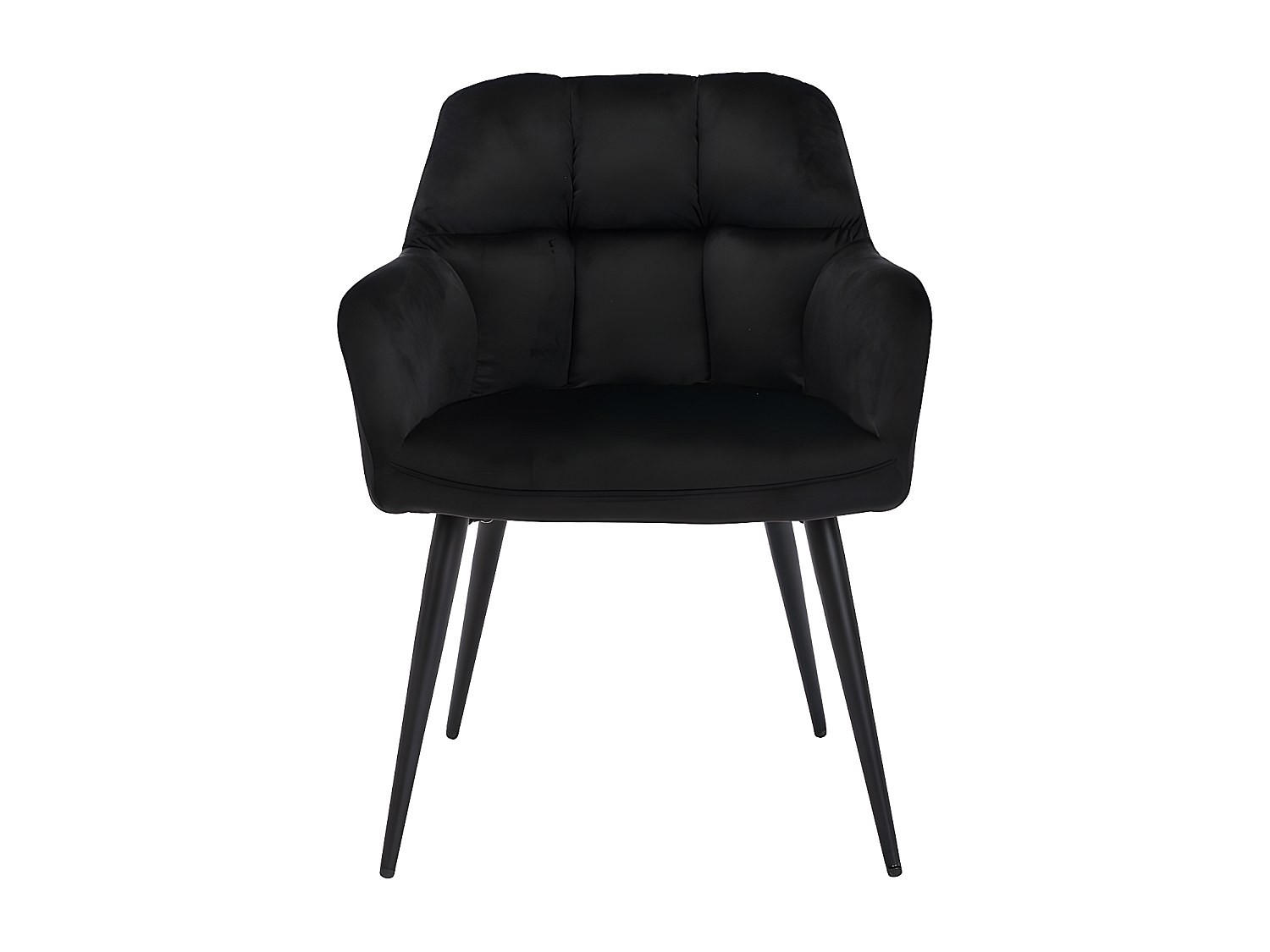STUHL - 58.5 cm x 62 cm - Samt, Stoff - Schwarz - PEGA - Schwarz, Textil (58.5/78/62cm) - Vente-Unique