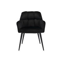 STUHL - 58.5 cm x 62 cm - Samt, Stoff - Schwarz - PEGA - Schwarz, Textil (58.5/78/62cm) - Vente-Unique
