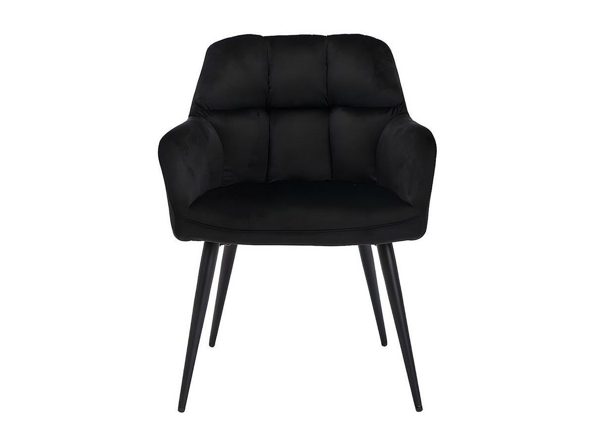 STUHL 2er-Set - Samt & Metall - Schwarz - PEGA - Schwarz, Textil (62/78/58.5cm) - Pascal Morabito