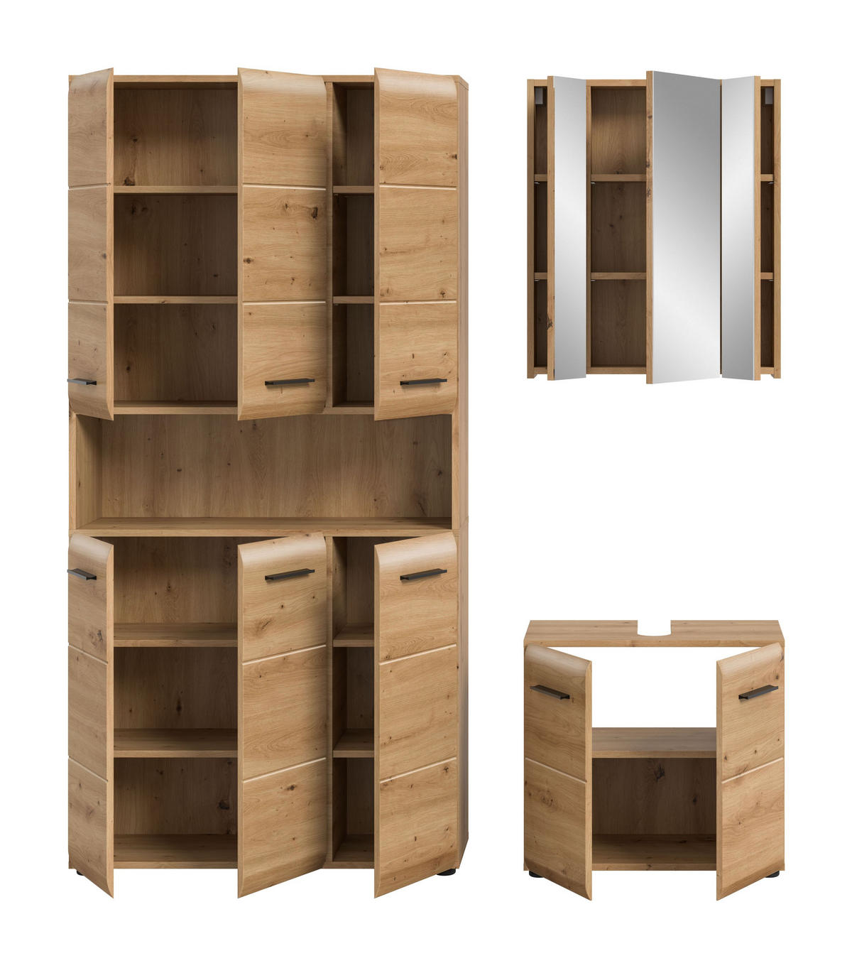 BADEZIMMER Alba 3-tlg. (B/H/T: ca. 165/185/30 cm) in Artisan Oak /Artisan Oak - Eiche Artisan, Holz (165/185/30cm)