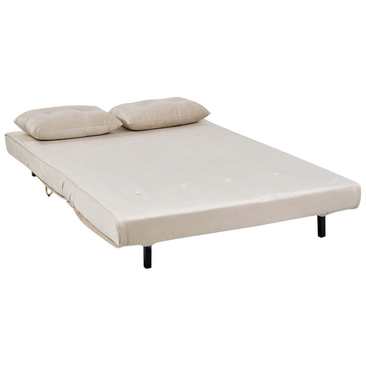 2-SITZER-SCHLAFSOFA Samtstoff beige Vestfold - Beige/Goldfarben, Textil (130/81/78cm) - Beliani