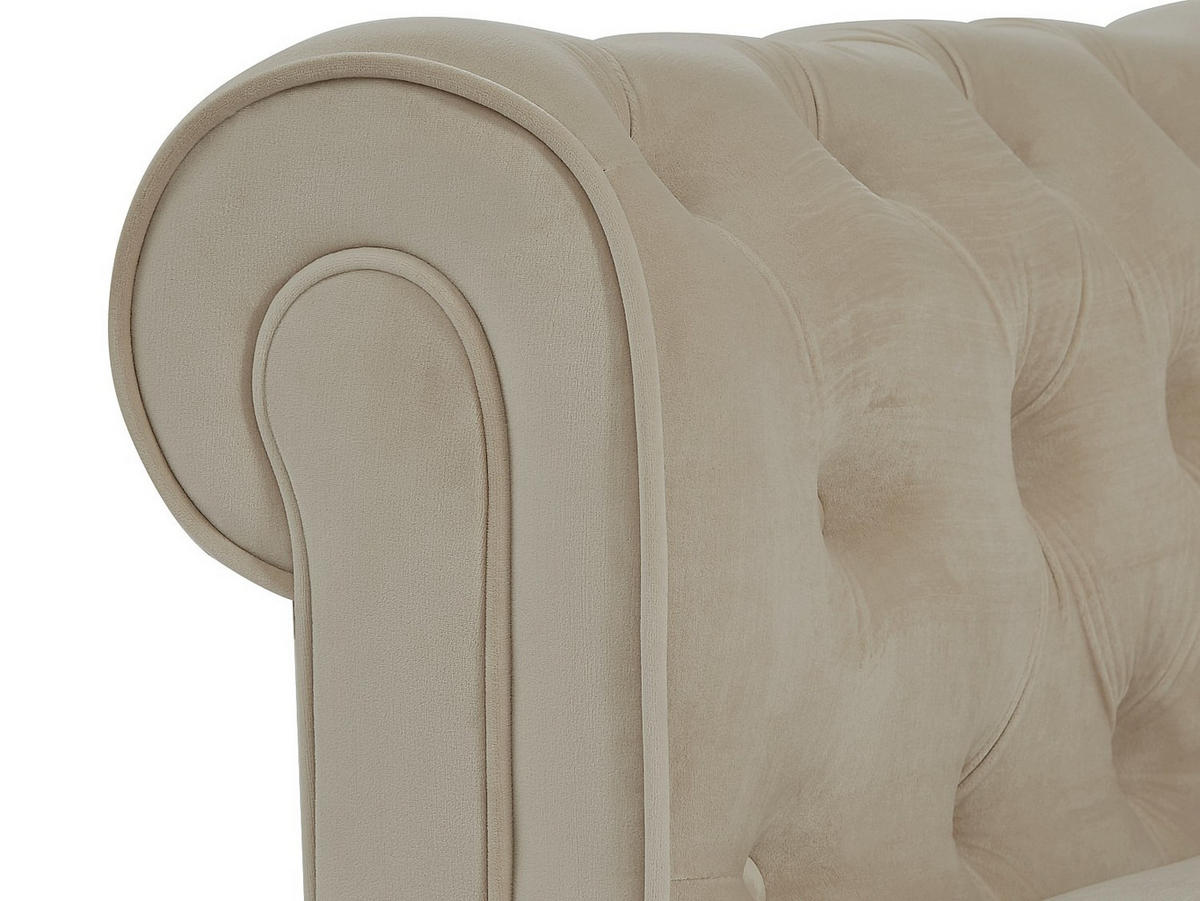 SOFA 2-Sitzer - Samt - Beige - CHESTERFIELD - Beige, Textil (168/72/88cm) - Vente-Unique