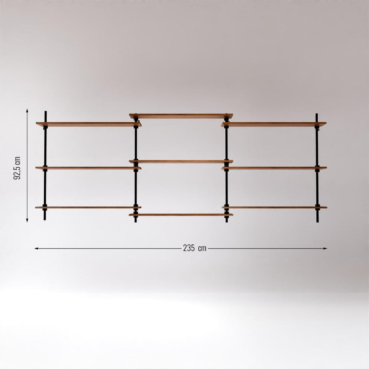 REGALSYSTEM mit Wandregalen 92x235x17,5 - Eiche San Remo, Metall (235/92.5/17.5cm) - AR Shelving