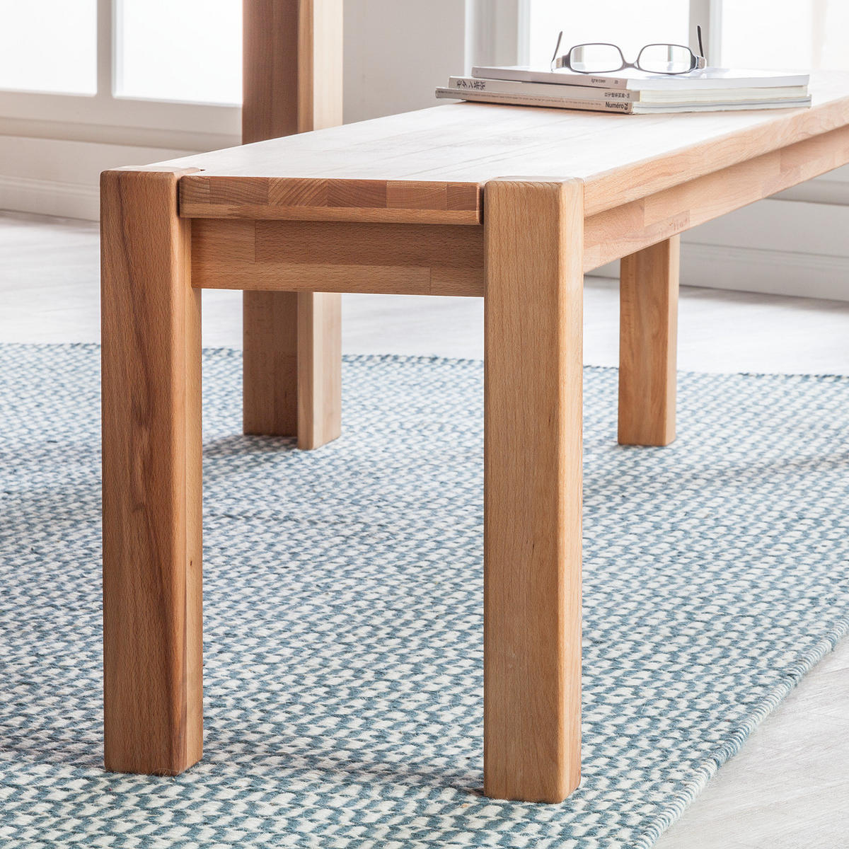 SITZBANK - Kernbuche massiv - Kernbuche, Holz (180/45/35cm) - home24