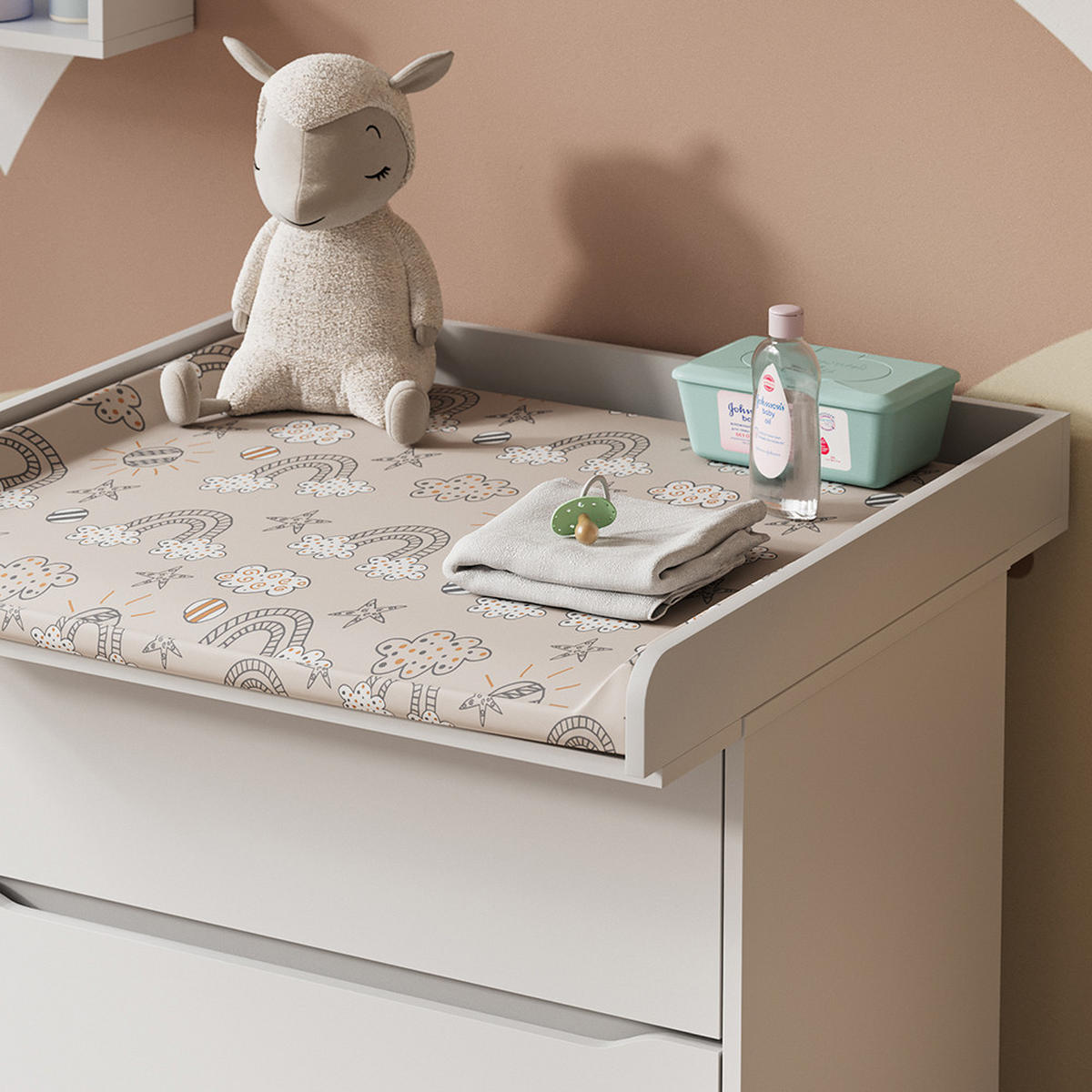 PŘEBALOVACÍ NÁSTAVEC Wicko Bílá - bílá, kompozitní dřevo (80/10/76cm) - Vicco