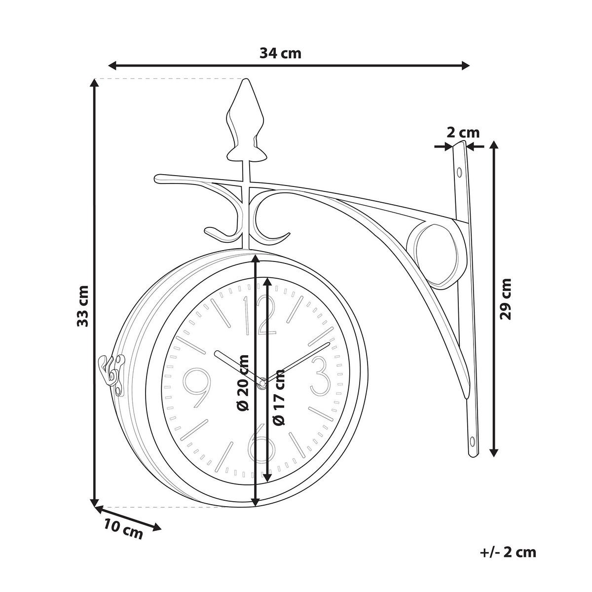WANDUHR Metall silber Romont - Silberfarben, Metall (34/33/10cm) - Beliani