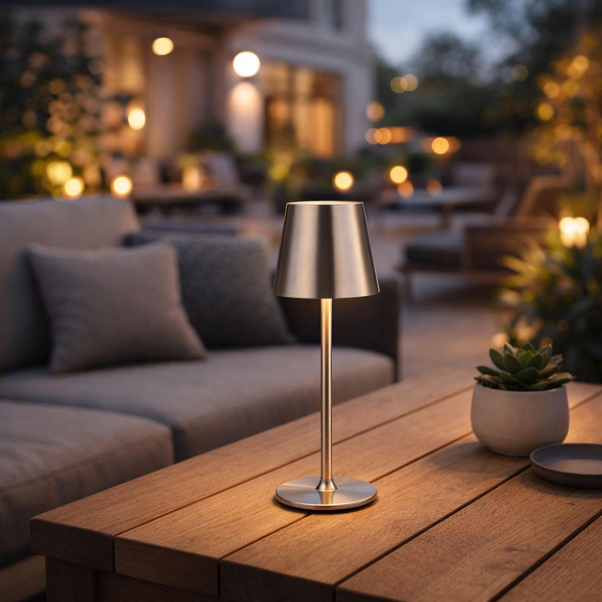 TISCHLAMPE VANNIE Silber LED höhenverstellbar 2er Set - Silberfarben, Metall (47/47/47cm) - Globo Lighting