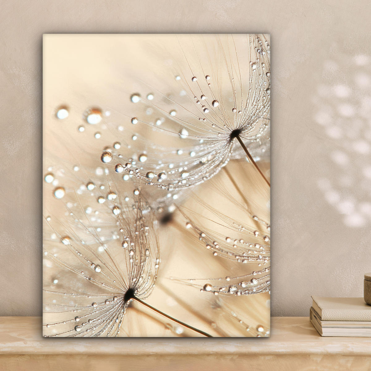 LEINWANDBILD Löwenzahn - Abstrakt - Natur - Beige Room Decor 30x40 cm - Braun, Textil (30/40cm) - MuchoWow