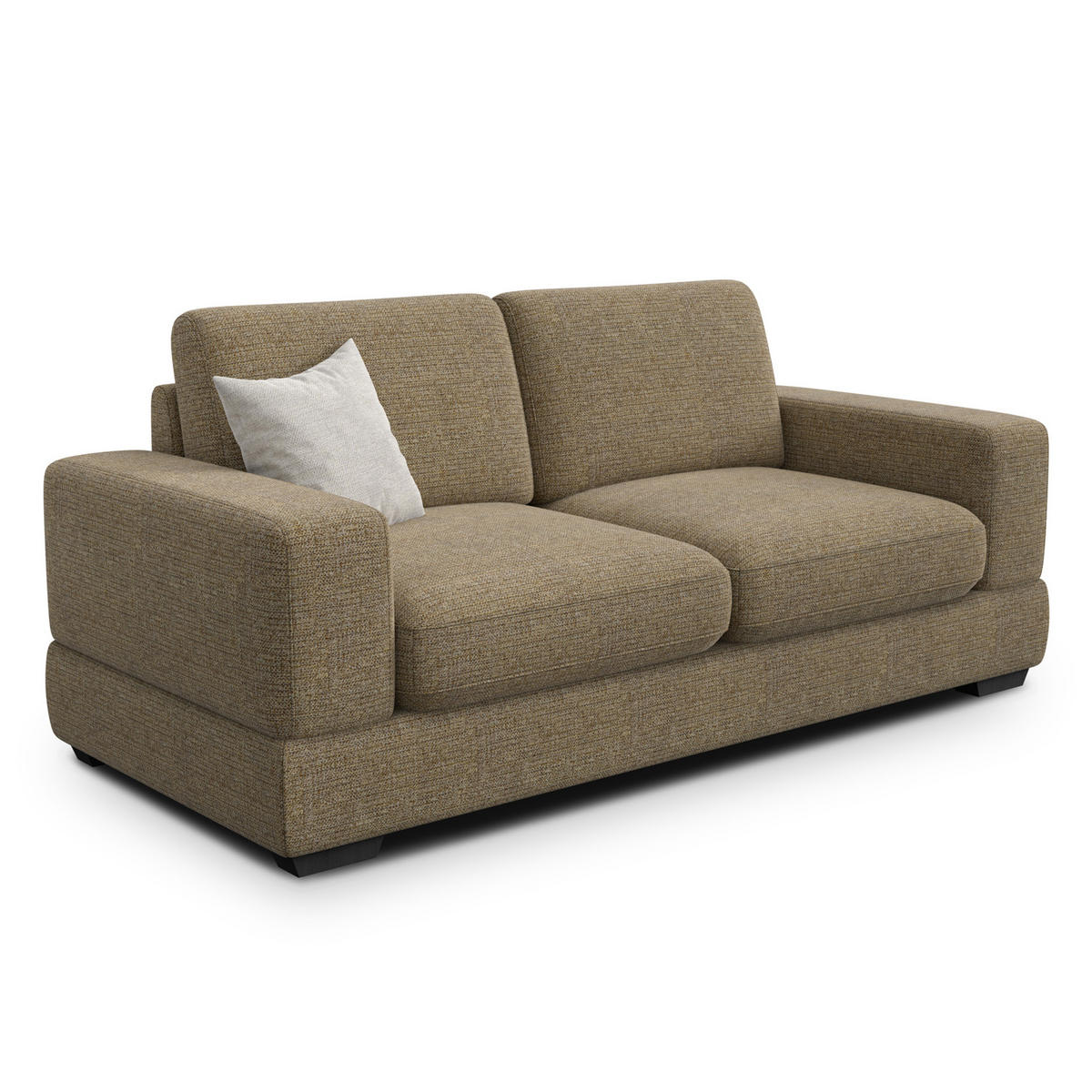 SOFA OTTO 3-Sitzer, taupe - Taupe/Schwarz, Holz/Textil (201/89/98cm) - Courtois Laville