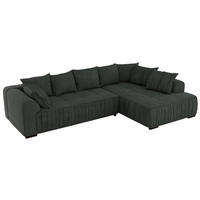 ECKSOFA ORTA Dunkelgrau Stukture - Rechts - Dunkelgrau/Schwarz, Textil (200/325cm) - MKS
