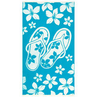 STRANDTUCH Frottee Velours Jacquard Blau 90x170 400g/m² - Milos - Blau, Textil (170/90cm) - LE COMPTOIR DE LA PLAGE