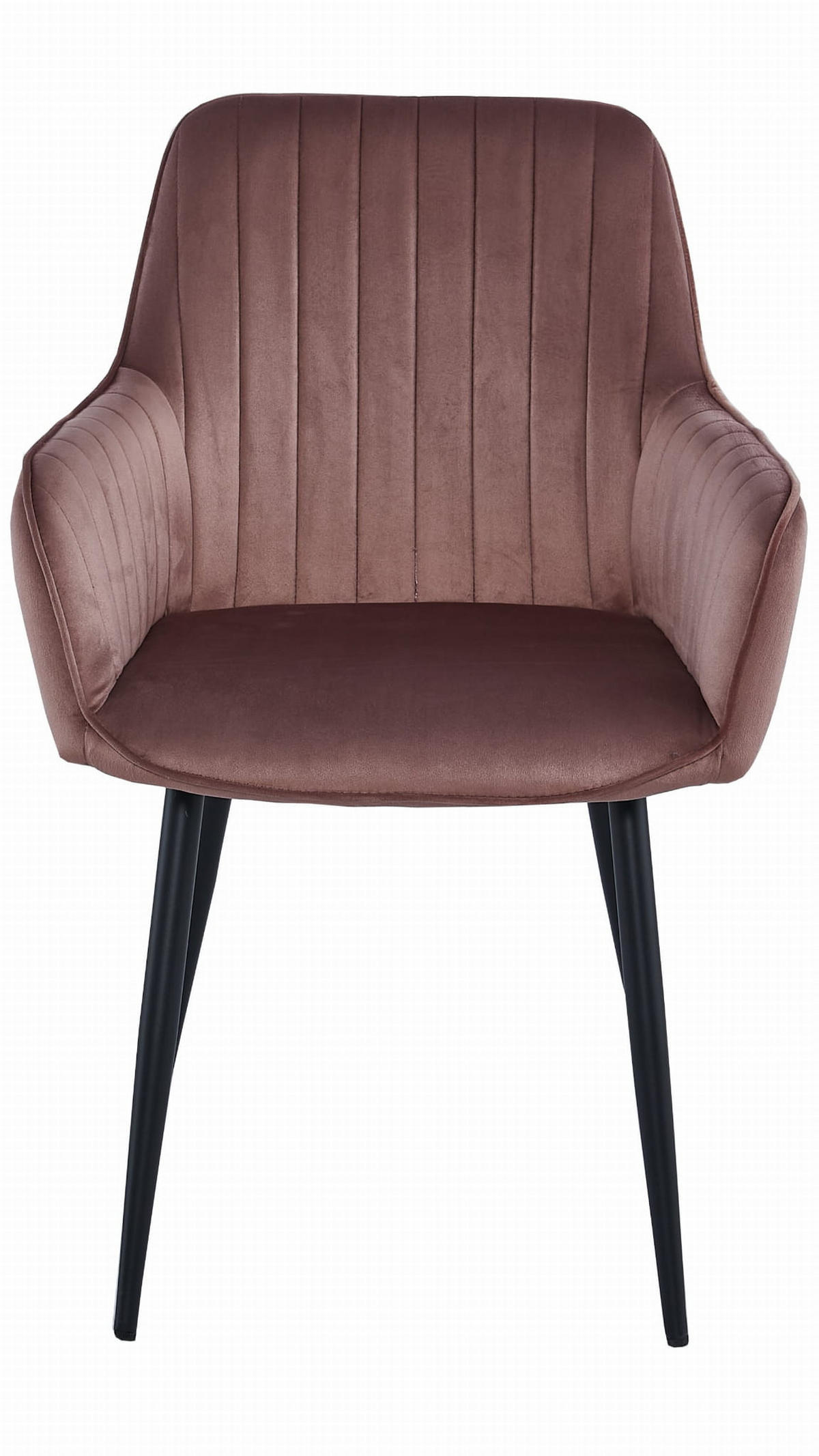 STUHL OSILO 1 Stück, Rosa, Schwarz, Schwarze metallische Beine - Rosa, Textil/Metall (55/84/46cm) - Komodee