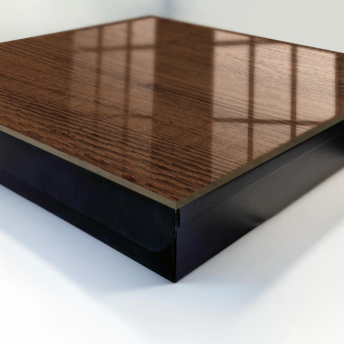 SCHLÜSSELBOX Schwarz 30x30 cm- Türöffnung nach rechts - Holzstruktur - Braun, Metall (30/30/5cm) - TULUP