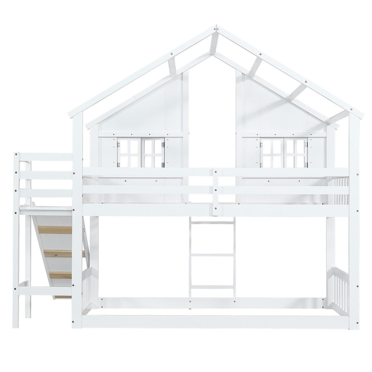 HAUSBETT 90/200 cm Weiß - Ahornfarben/Weiß, Holz/Holzwerkstoff - Raumix
