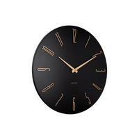 WANDUHR Esmerado Schwarz 2.5/60/60 cm - Schwarz, Metall (60/60/2.5cm) - Karlsson
