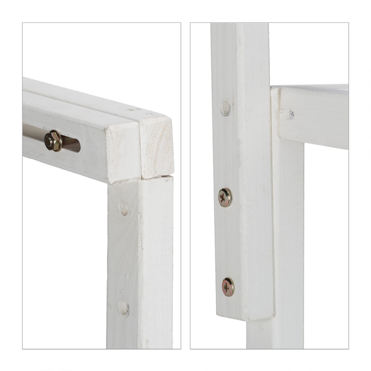 BALKONKLAPPTISCH - Weiß, Holz/Metall (65/70/55cm) - Relaxdays