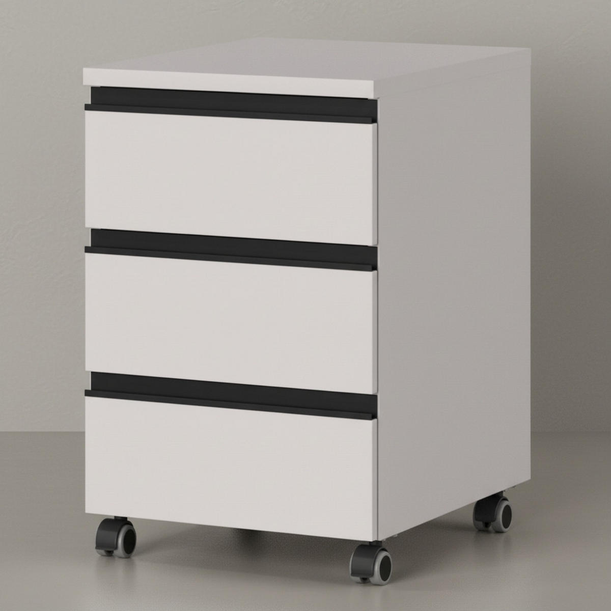 ROLLCONTAINER "Stuttgart" Soft-Close 3 Schubladen | Greige - Beige, Holzwerkstoff (40/63/50cm) - KADIMA DESIGN