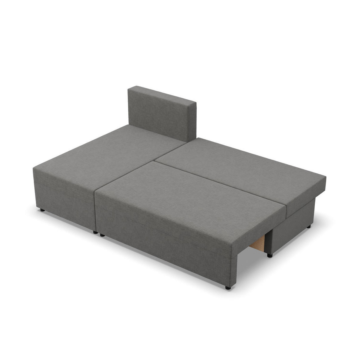 ECKSOFA MIT SCHLAFFUNKTION FERMO BONELL Dunkelgrau - Dunkelgrau, Textil (137/201cm) - Mebligo
