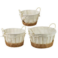 BROTKORB Will 3er Set Weiß 35x35x20,5/26,5 cm Metall - Weiß, Metall (35/26.5/35cm) - Mondex