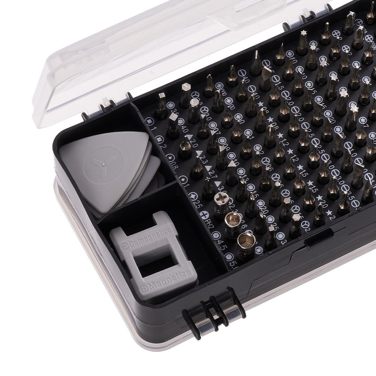 SCHRAUBENDREHER-SET 115-in-1 multifunktionales für Feinmechaniker in Grau - Schwarz, Metall (10.5/17.8/5.1cm) - Livingandhome