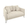 2-SITZER-SOFA Harmony Beige Chenille - Beige/Schwarz, Holz/Textil (140/85/100cm) - S-Style Möbel