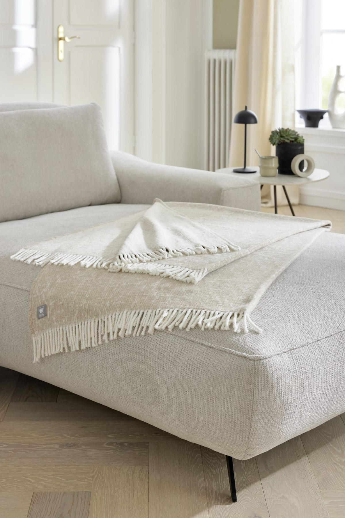 DECKE / Plaid Ease beige 140x200cm - Beige, Textil (140/200cm) - Musterring