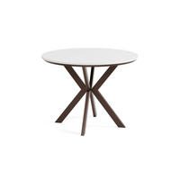ESSTISCH EVO mit Felge - Weiß/Braun, Holzwerkstoff/Metall (100/100/76cm) - Meblini