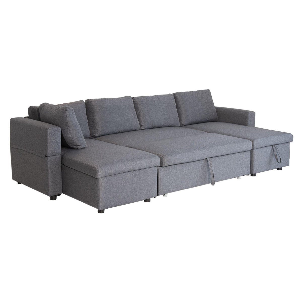 SCHLAFSOFA SCOTT Grau 4 Plätze - Grau, Textil (146/294cm) - Happy Garden