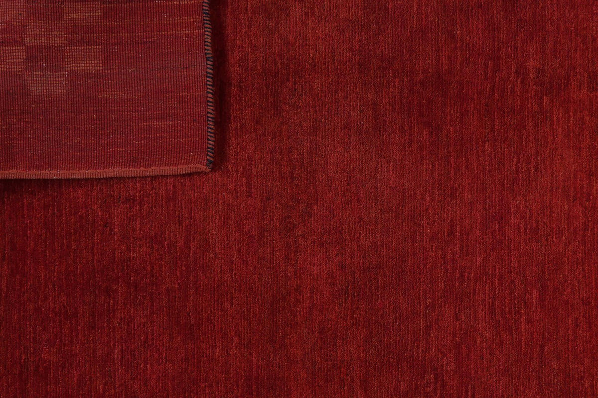 GABBEH-TEPPICH handgeknüpft Rizbaf Rot 197/132 cm Schurwolle - Rot, Textil (132/197cm) - Looma