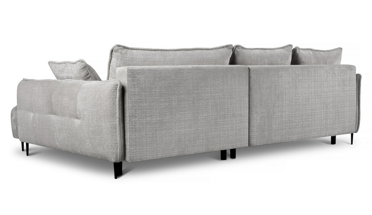 ECKSOFA Oblivio Grau Chenille - Schwarz/Grau, Textil/Metall (285/200cm) - Selsey