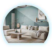 LED-SPIEGEL 80 x 70 cm unregelmäßig - Blau, Glas (70/80/0.4cm) - ArtPrintCave