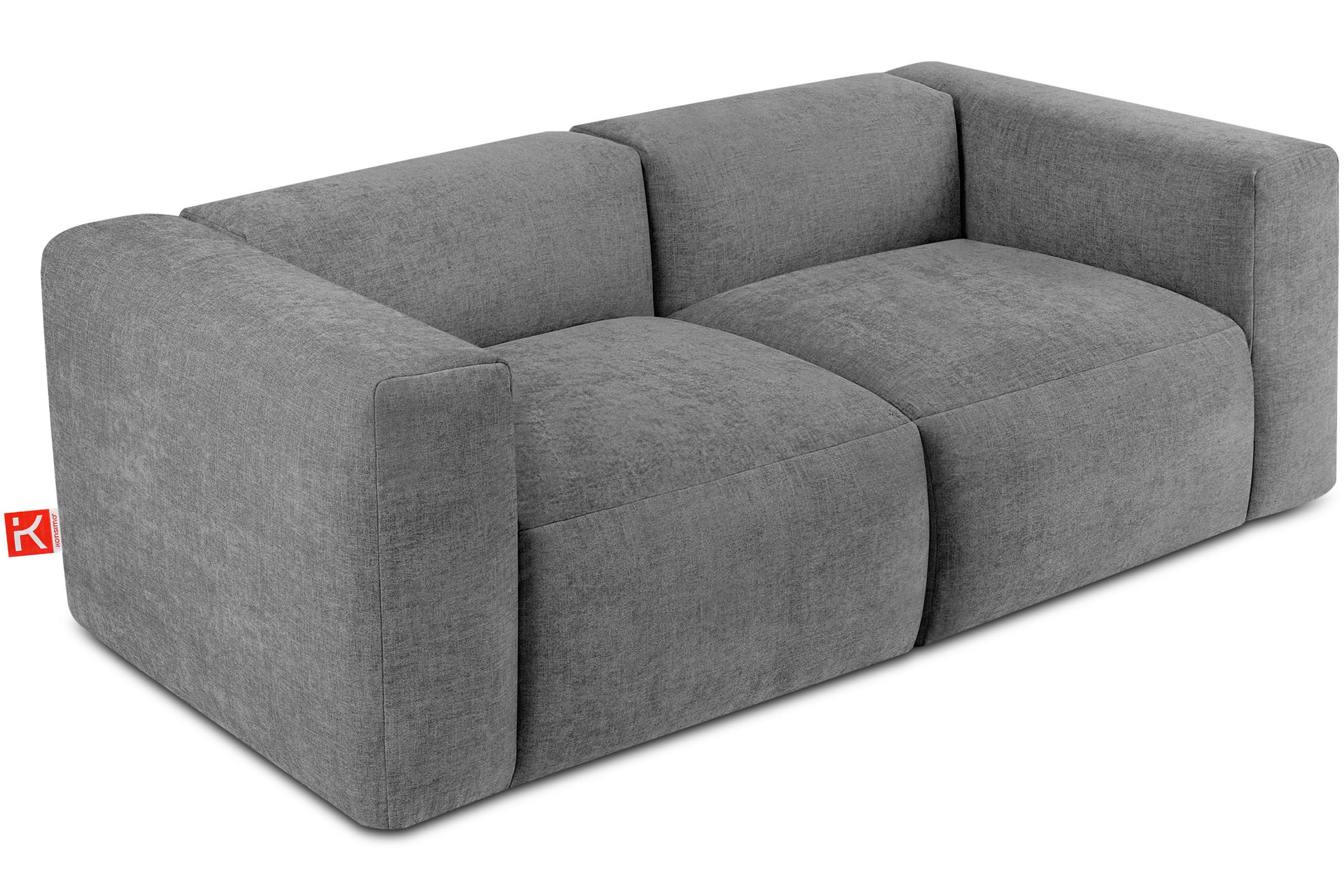 2-SITZER-MODULSOFA BUFFO mit extrem weicher und bequemer Sitzfläche, Gewebestoff, hell aschfahl - Hellgrau/Grau, Textil (210/73/96cm) - KONSIMO®
