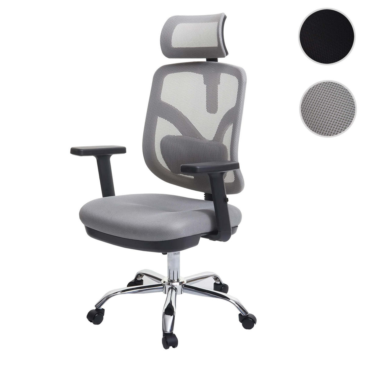 BÜROSTUHL Grau - Grau, Textil (66/127/93cm) - SIHOO