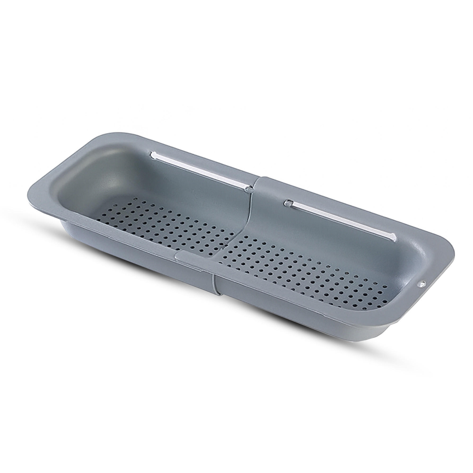 SPÜLBECKEN Abtropfkorb - ausziehbar 34–48,5 cm - Grau, Kunststoff (34/6/20cm) - Bestlivings