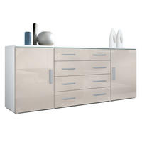 SIDEBOARD Verona Sandgrau Hochglanz - Sandfarben, Holzwerkstoff (166/72/35cm) - Vladon