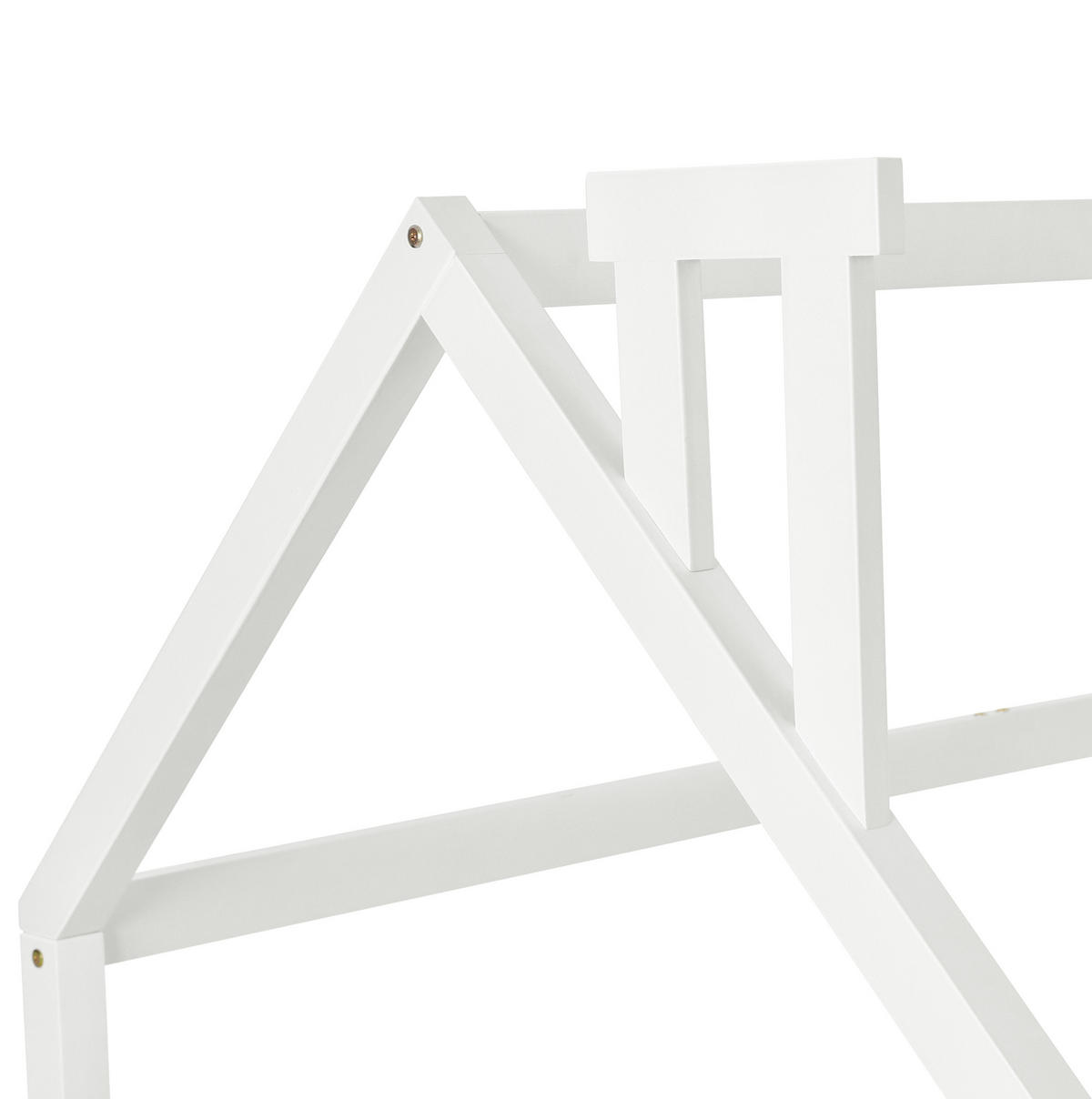 HAUSBETT 90/200 cm Weiß aus Kiefernholz mit robustem Lattenrost - Weiß, Holz (90/200cm) - OKWISH
