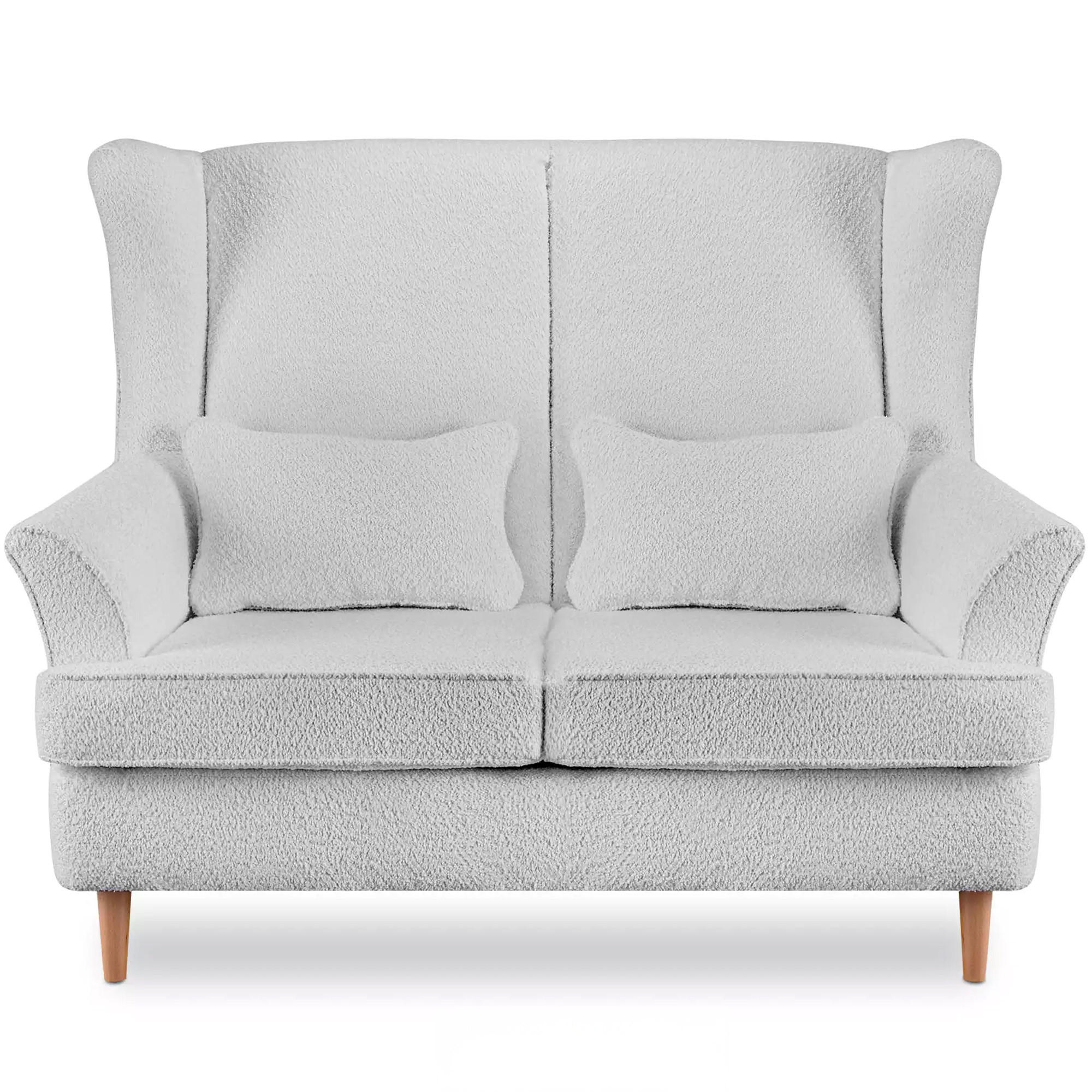 DOPPELSESSEL STRALIS Klassische Stil, hellgrau - Hellgrau, Textil (136/106/96cm) - KONSIMO®