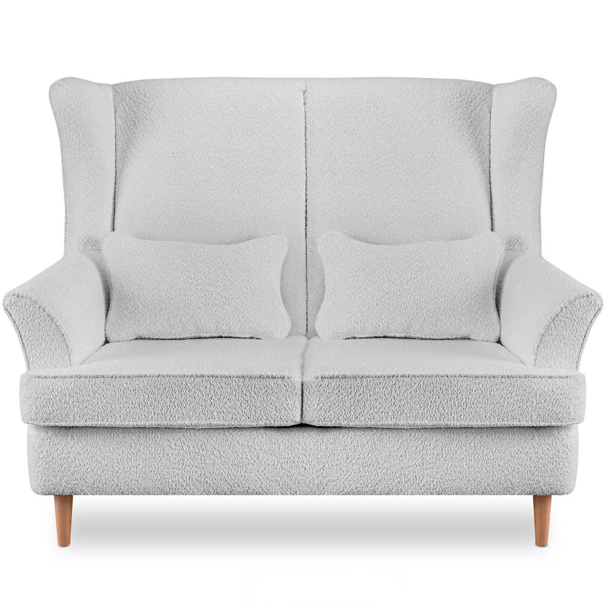DOPPELSESSEL STRALIS Klassische Stil, hellgrau - Hellgrau, Textil (136/106/96cm) - KONSIMO®