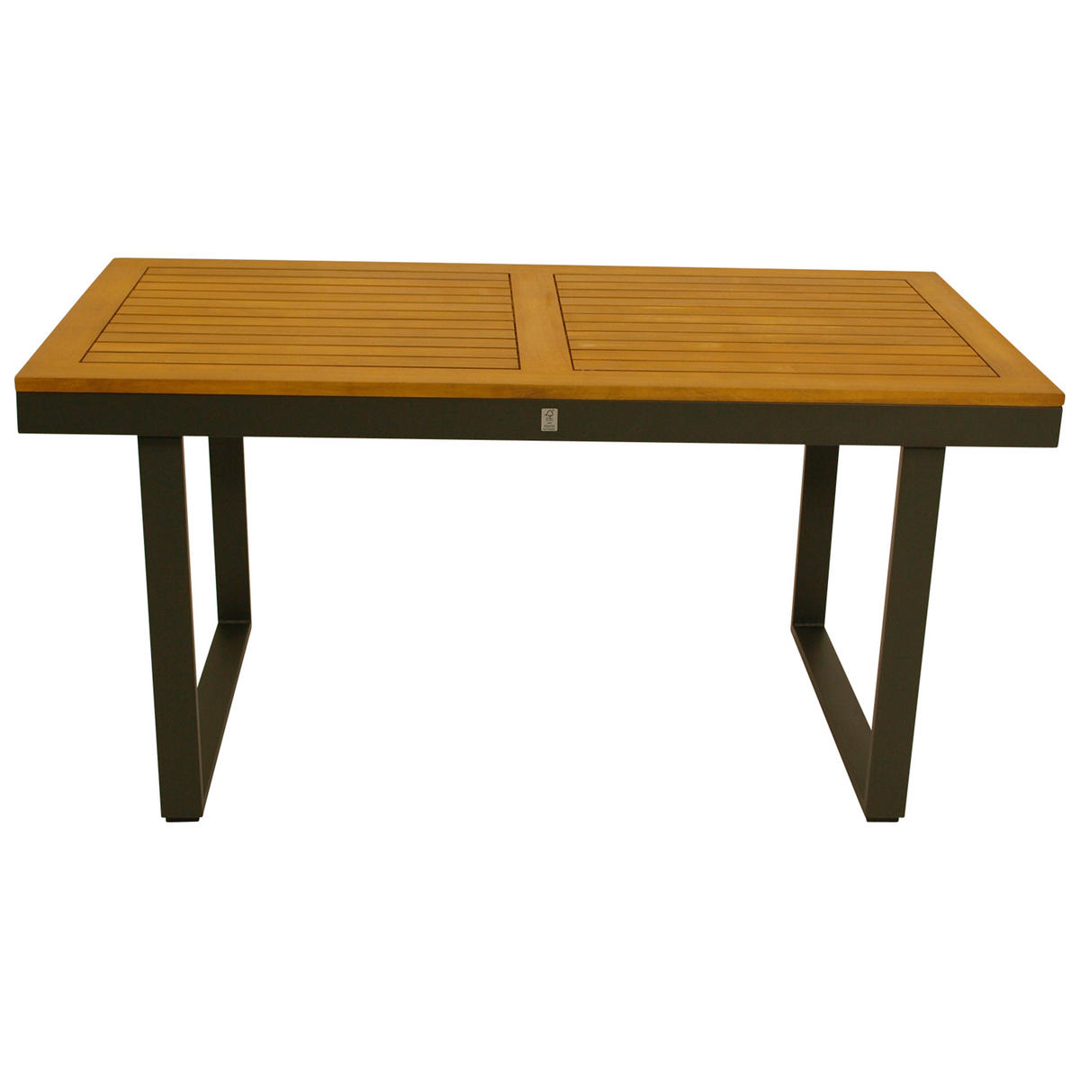 ECK-DININGSET Crawley (1x 3-sitzer Bank 187x65x71cm, 1x 3-sitzer Lounge mit Liegefunktion 187x65x71cm, 1x Tisch 140x70cm Tischplatte Akazie - Grau, Metall - TPFGarden