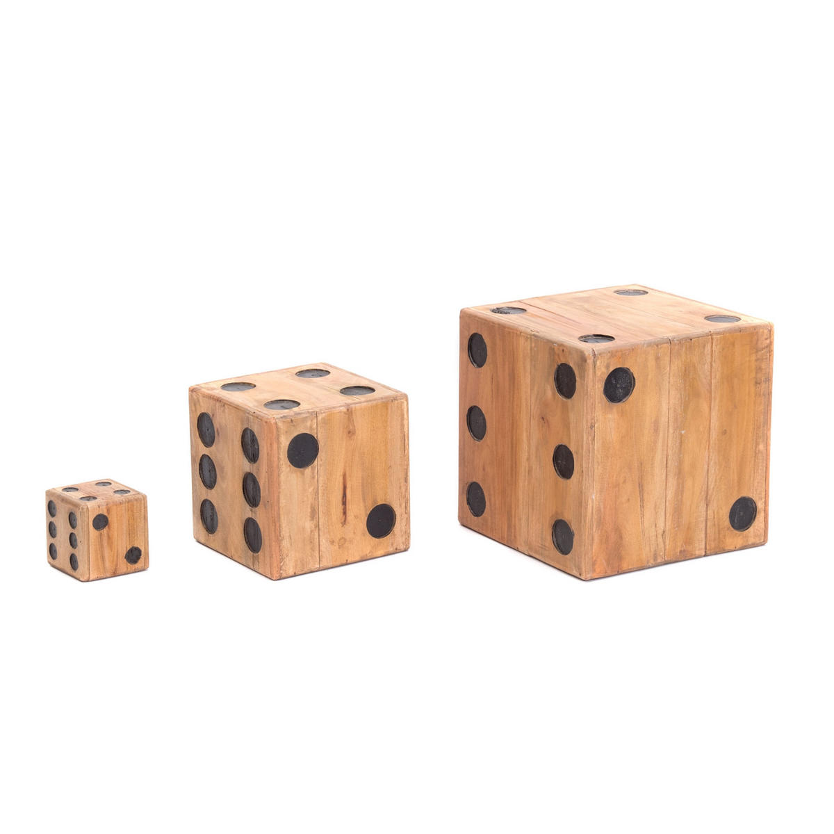 HOCKER WÜRFEL Game 25 Massivholz, 25cm naturfarben - Naturfarben, Holz (25/25/25cm) - CREEDWOOD