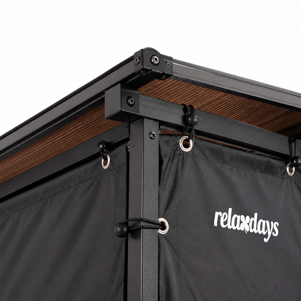 KAMINHOLZREGAL Schwarz Stahl mit Dach 185x185x70 cm - Schwarz, Kunststoff/Metall (185/185/70cm) - Relaxdays