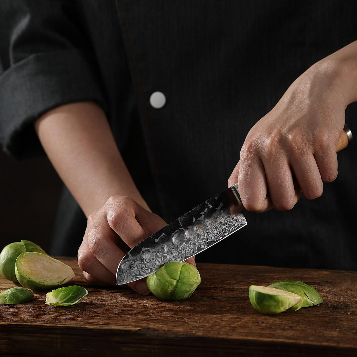 SANTOKUMESSER 13 cm - Braun, Holz/Metall (24cm) - Wakoli