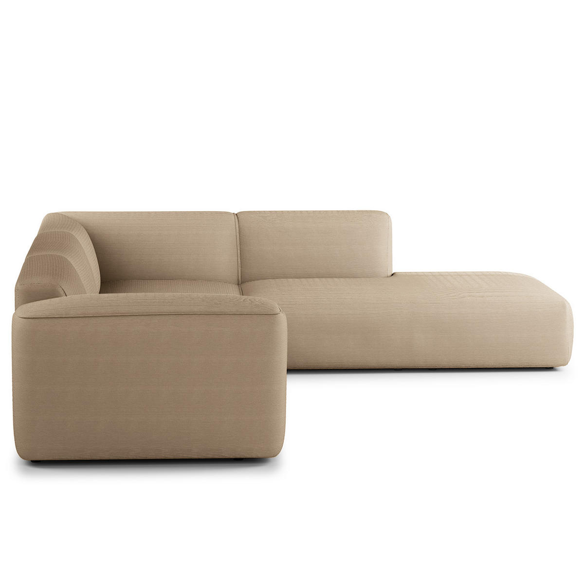 3-SITZER ECKSOFA mit Recamiere - Taupe/Schwarz, Kunststoff/Textil (295/231cm) - home24