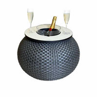 BEISTELLTISCH MIT ACRYL-KÜHLER Milano Anthrazit/Champagner 40 cm - Champagner/Anthrazit, Kunststoff (55/55/40cm) - COOTAB Cooler Table