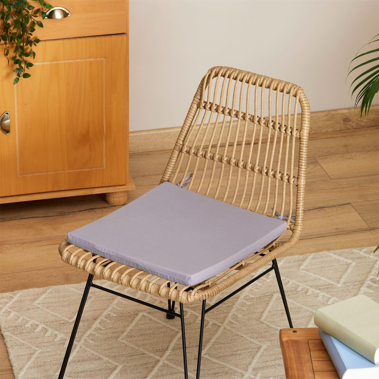 SITZKISSEN AMATA 4ER-SET - Hellgrau, Textil (40/40/3cm) - IDIMEX