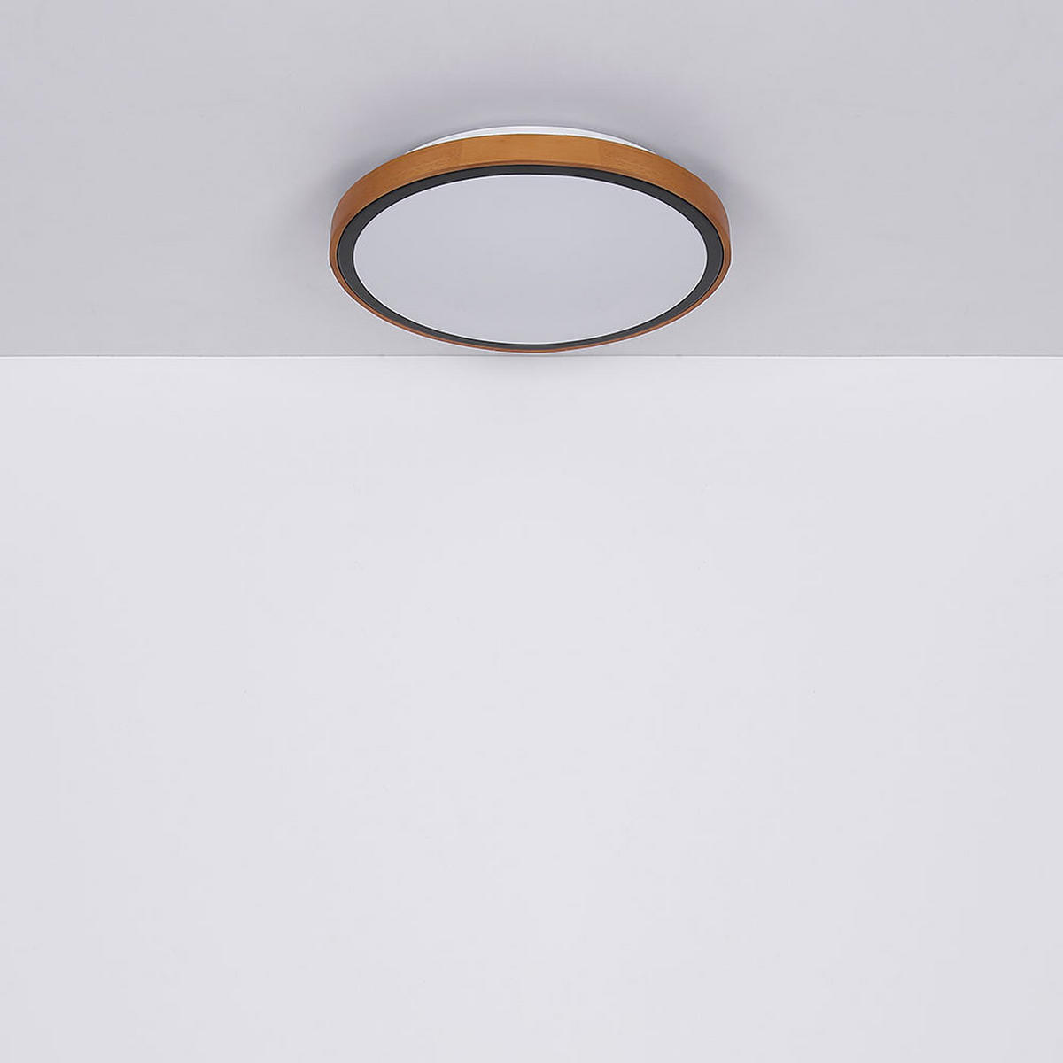 LED DECKENLEUCHTE Bruno Braun Holzoptik - Braun, Holz (43.7/43.7/11cm) - Globo Lighting