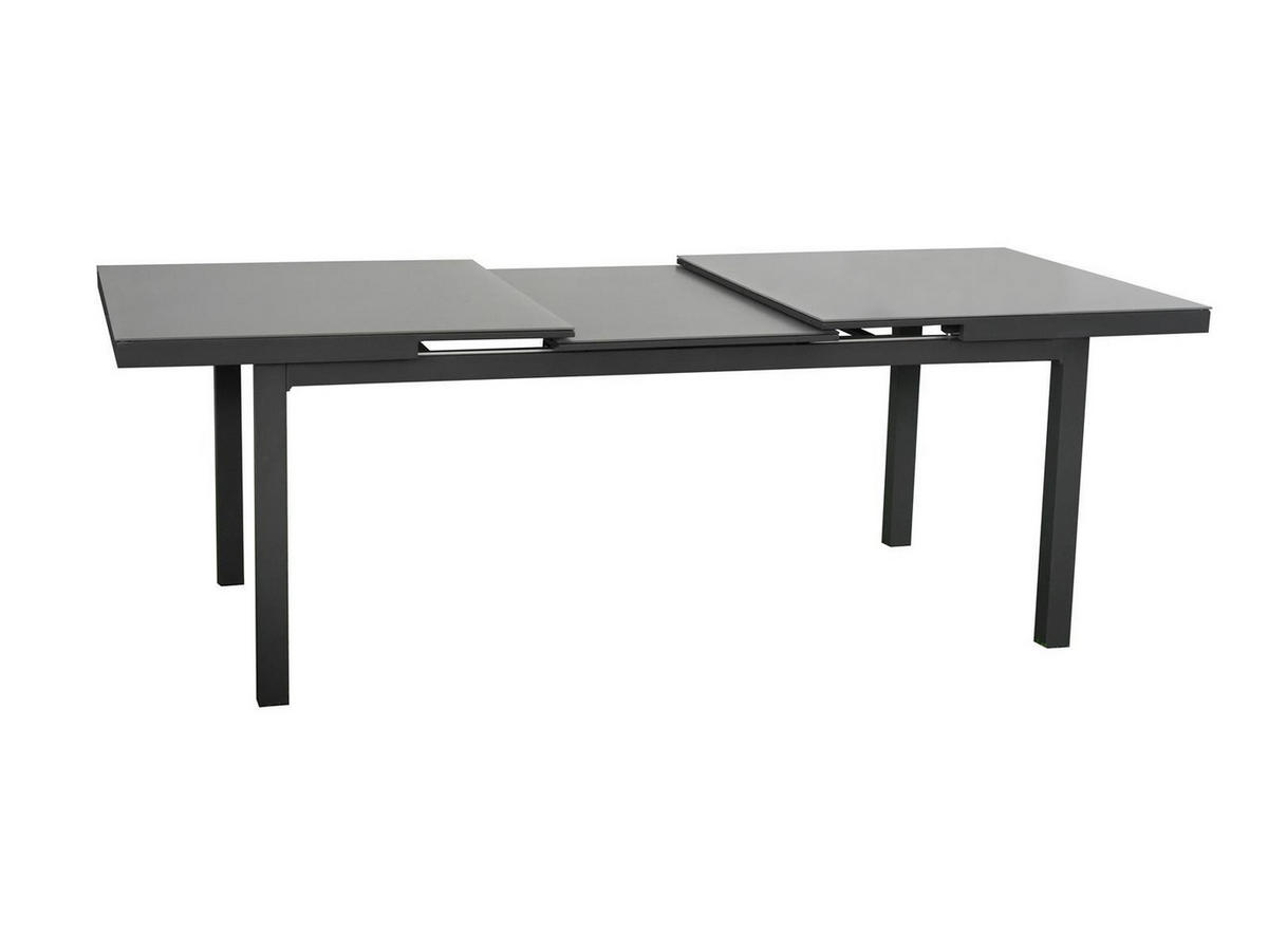 GARTENTISCH Chicago Aluminium ausziehbar 180-240/100/75 cm - Grau, Glas (180/100/75cm) - Green Spirit