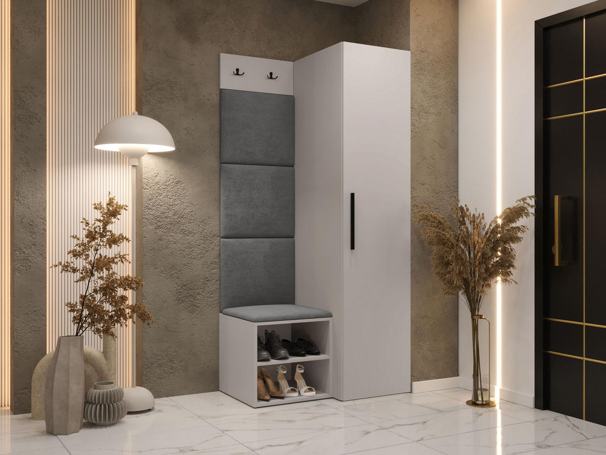 GARDEROBEN-SET Medi III - Kaschmir/Schwarz, Holzwerkstoff/Kunststoff (40/191/50cm) - MIRJAN24
